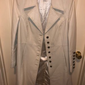 NWOT never worn WHITE LEATHER Coat